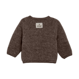 Merino Wollfleece Jacke Brown Melange von Huttelihut