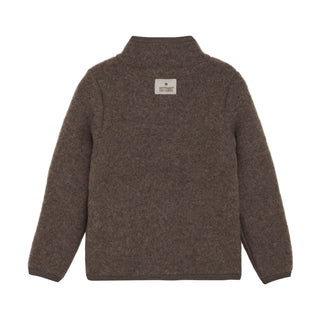 Merino Wollfleece Jacke Brown Melange von Huttelihut