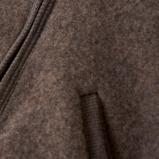 Merino Wollfleece Jacke Brown Melange von Huttelihut