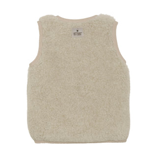 Merinowolle Teddy Gilet Beige von Huttelihut