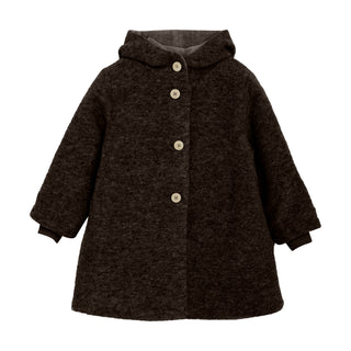 Merinowolle Mantel Brown Melange von Huttelihut