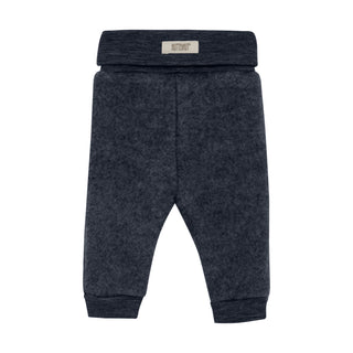 Merino Wollfleece Hose Navy Melange von Huttelihut