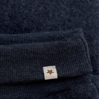 Merino Wollfleece Hose Navy Melange von Huttelihut