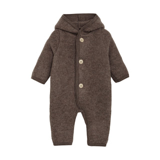 Merino Wollfleece Overall Brown Melange von Huttelihut