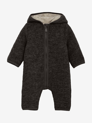 Wollwalk Overall Dunkelbraun meliert von Huttelihut