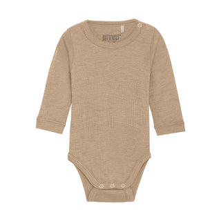Merinowolle-Seide Body Light Taupe Beige von Huttelihut