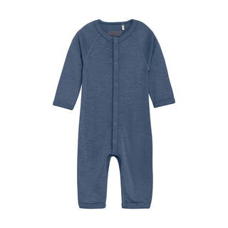 Merinowolle-Seide Romper Folkstone Gray Blau von Huttelihut