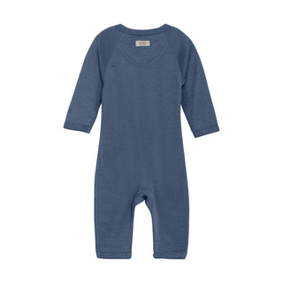 Merinowolle-Seide Romper Folkstone Gray Blau von Huttelihut