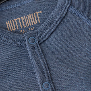 Merinowolle-Seide Romper Folkstone Gray Blau von Huttelihut