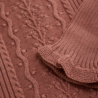 Strick Langarm-Kleid Burlwood Altrosa von Huttelihut