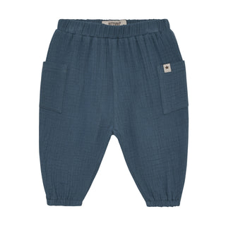 Musselin Lange Hose Bering Sea Blau von Huttelihut