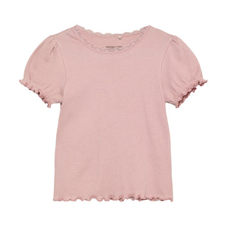 Modal kurzarm Shirt Pale Mauve von Huttelihut