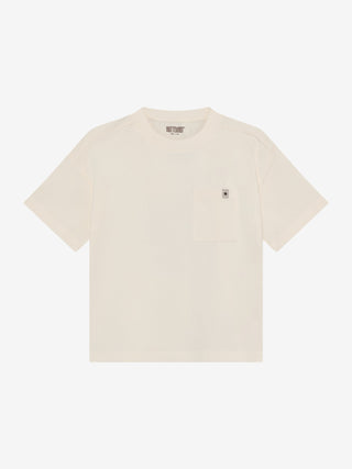 T-Shirt Antique White mit Rückenprint von Huttelihut