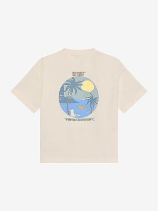 T-Shirt Antique White mit Rückenprint von Huttelihut