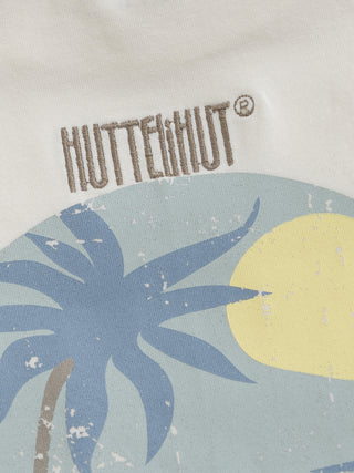 T-Shirt Antique White mit Rückenprint von Huttelihut