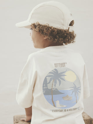 T-Shirt Antique White mit Rückenprint von Huttelihut