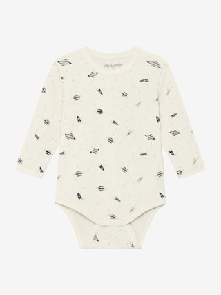 Bambus Langarm Body Niagara Mist mit Weltallprint von Minymo