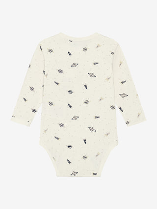 Bambus Langarm Body Niagara Mist mit Weltallprint von Minymo