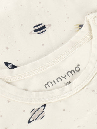 Bambus Langarm Body Niagara Mist mit Weltallprint von Minymo
