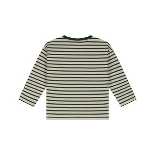 Langarmshirt Grün-Weiss gestreift von Stains & Stories