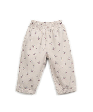 Twill Hose Tones Beige mit Kirschmuster von Play Up