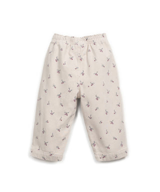 Twill Hose Tones Beige mit Kirschmuster von Play Up
