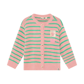 Cargdigan Pink-Grün gestreift von Daily7Kids