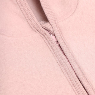 Merino Wollfleece Jacke mit Kapuze Woodrose Rosa von Huttelihut