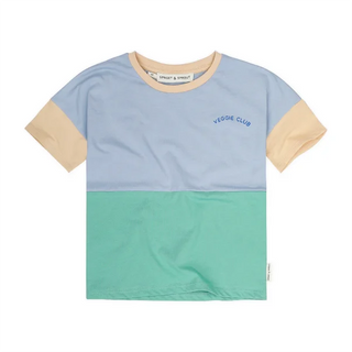 T-Shirt Blau-Grün Colourblock von Sproet & Sprout