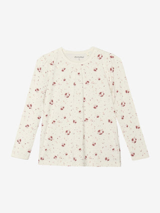 Bambus Langarm Pyjama Set Peach Whip mit Blumenprint von Minymo