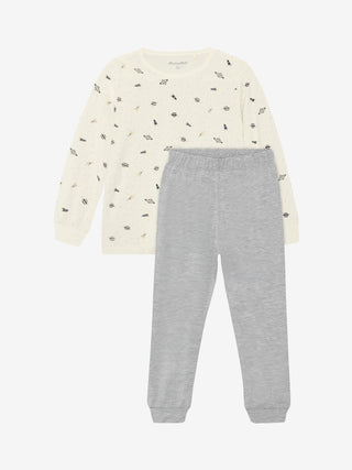 Bambus Langarm Pyjama Set Niagara Mist mit Weltallprint von Minymo