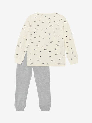 Bambus Langarm Pyjama Set Niagara Mist mit Weltallprint von Minymo