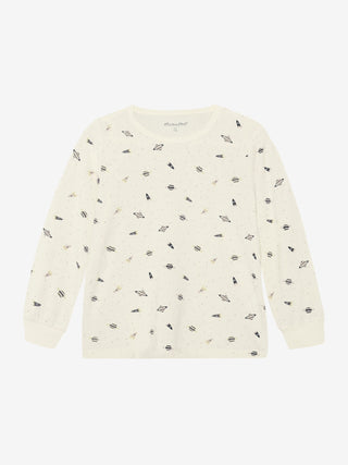 Bambus Langarm Pyjama Set Niagara Mist mit Weltallprint von Minymo
