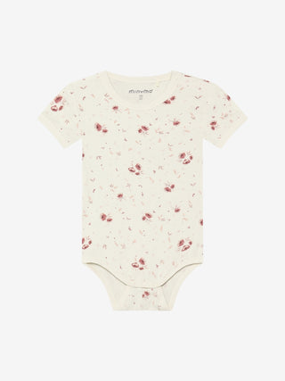 Bambus Kurzarm Body Peach Whip mit Blumenprint von Minymo