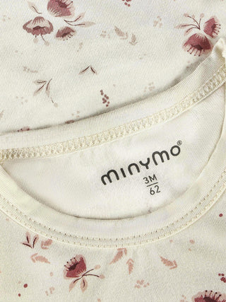 Bambus Kurzarm Body Peach Whip mit Blumenprint von Minymo