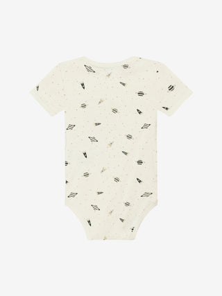 Bambus Kurzarm Body Niagara Mist mit Weltallprint von Minymo