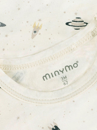 Bambus Kurzarm Body Niagara Mist mit Weltallprint von Minymo