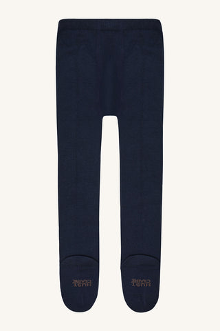 Merinowolle-Bambus Strumpfhose Foxie Blau von Hust and Claire