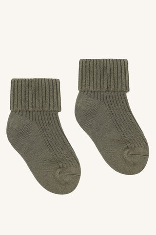 Merinowolle Socken Flosi 2er Pack Turtle Khaki von Hust and Claire