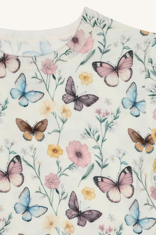 Bambus T-Shirt Austin Butterfly Ivory von Hust and Claire