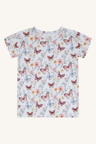 Bambus T-Shirt Austin Butterfly Water Blue von Hust and Claire