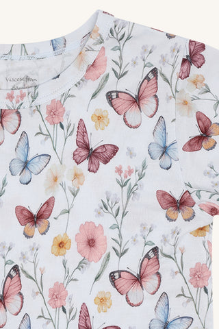 Bambus T-Shirt Austin Butterfly Water Blue von Hust and Claire