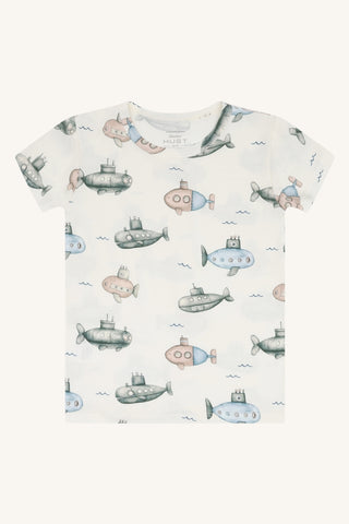Bambus T-Shirt Austin Submarine Ivory von Hust and Claire