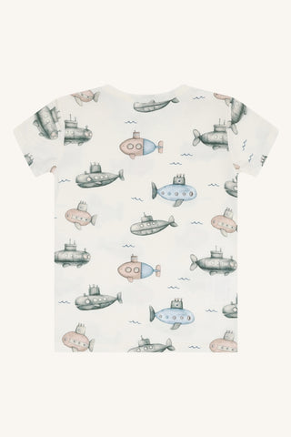 Bambus T-Shirt Austin Submarine Ivory von Hust and Claire