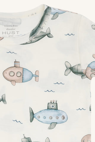 Bambus T-Shirt Austin Submarine Ivory von Hust and Claire