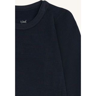 Merinowolle-Bambus Body Baloo  Uni Blue von Hust & Claire