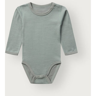 Merinowolle-Bambus Body Baloo  Uni State Green von Hust & Claire