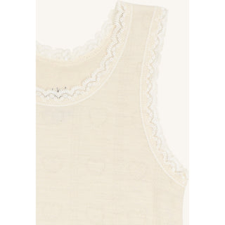 Merinowolle-Bambus Unterhemd Faith Pointelle Ivory von Hust & Claire