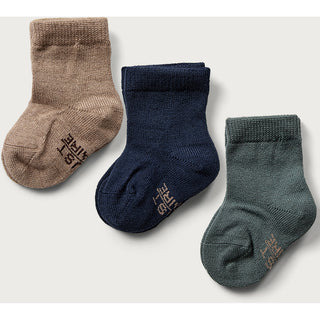 Cotton rib baby socks dark gray mottled from mp Denmark