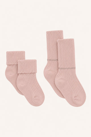 Merinowolle-Bambus Socken Flosi 2er Pack Dusty Rose von Hust and Claire